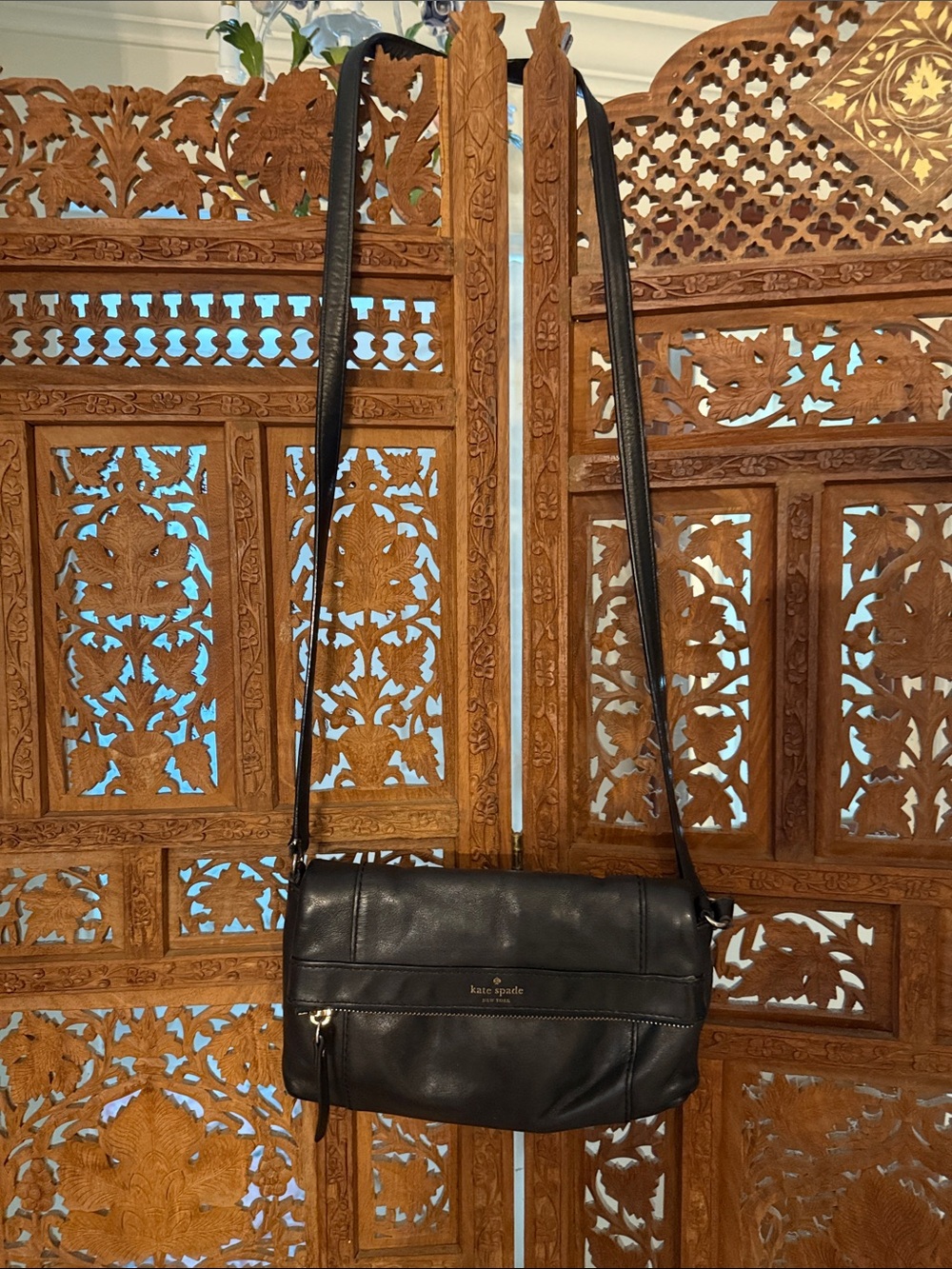 kate spade Black Leather Crossbody Shoulder Bag